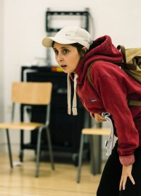 Acting student in rehearsal