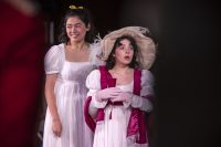 Students performing on stage in Pride and Prejudice at the Mount Without
