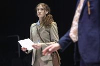 Student performing on stage in The Last Days of Judas Iscariot