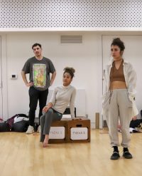 Acting students rehearsing for a theatre show