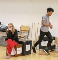Acting students rehearsing